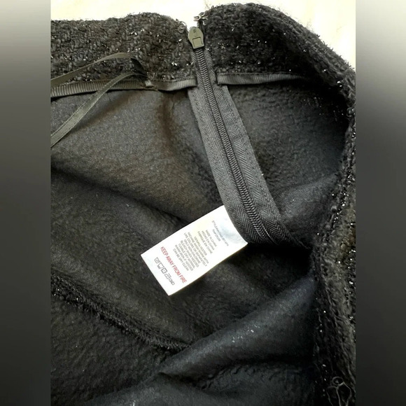 Jason Wu Black Shine Tweed Pleated Trouser straight wide Pants Dark Academia 6 S - Picture 10 of 11